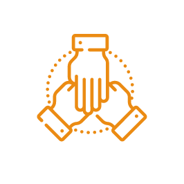 Hands overlapping in collaboration